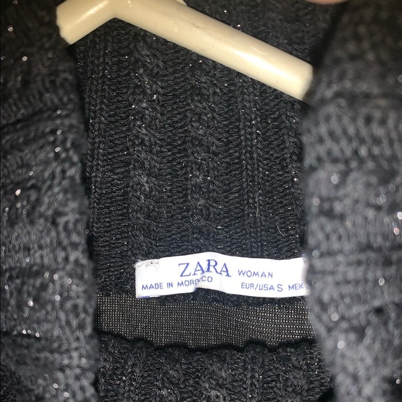 See-through black long-sleeve Zara shirt with sweater turtleneck material - Picture 2 of 7
